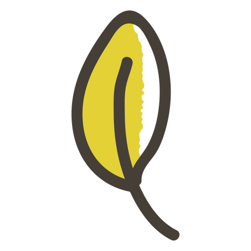 Una hoja de oto?o amarilla brillante Diseño PNG