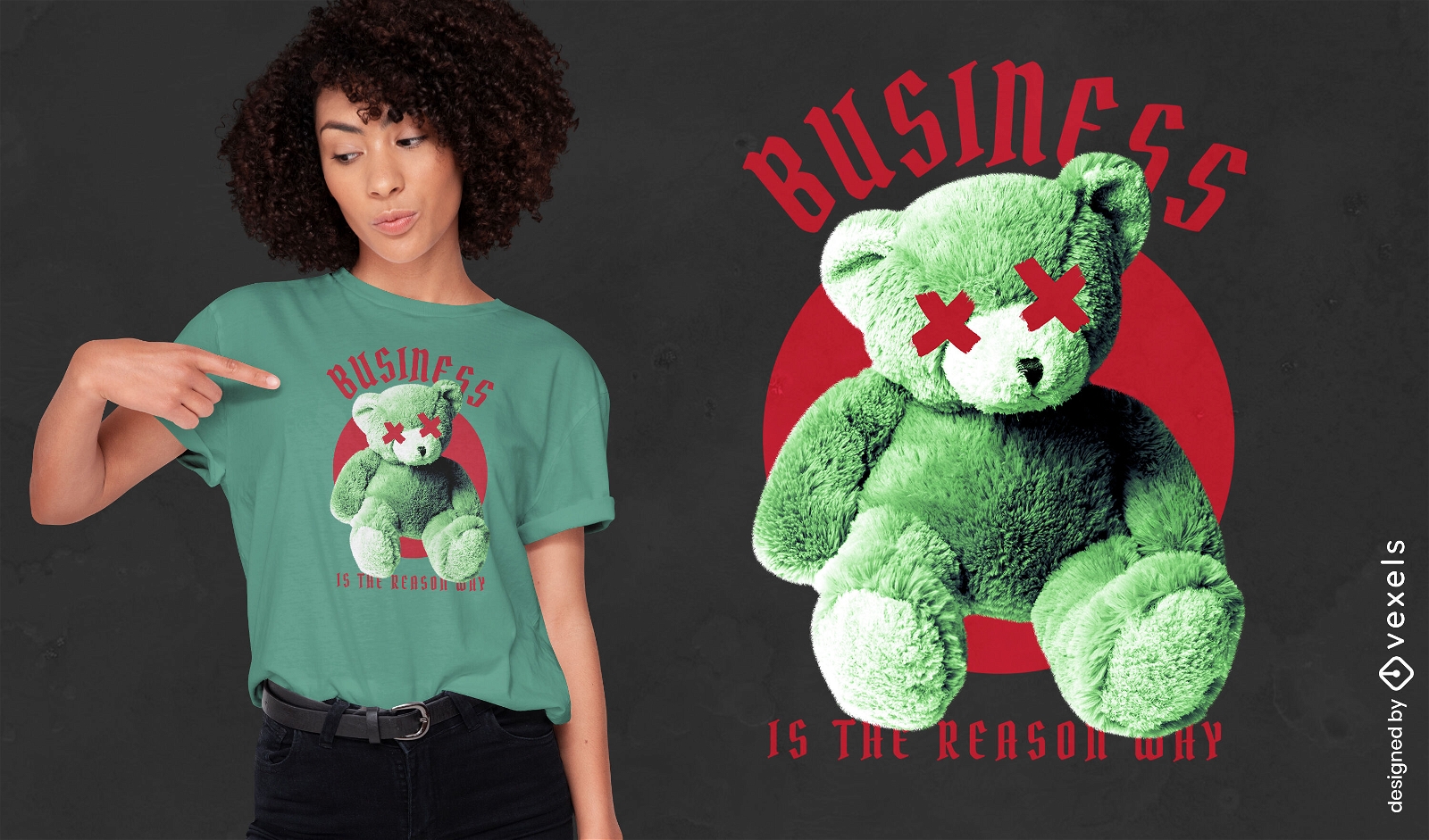 Business-Teddybär-PSD-T-Shirt-Design