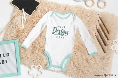 Diseño de maqueta de babyshower onesie