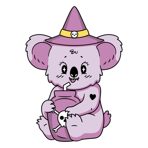 Un lindo koala disfrazado para Halloween Diseño PNG
