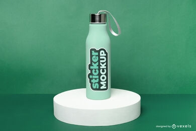 Water bottle sticker mockup design