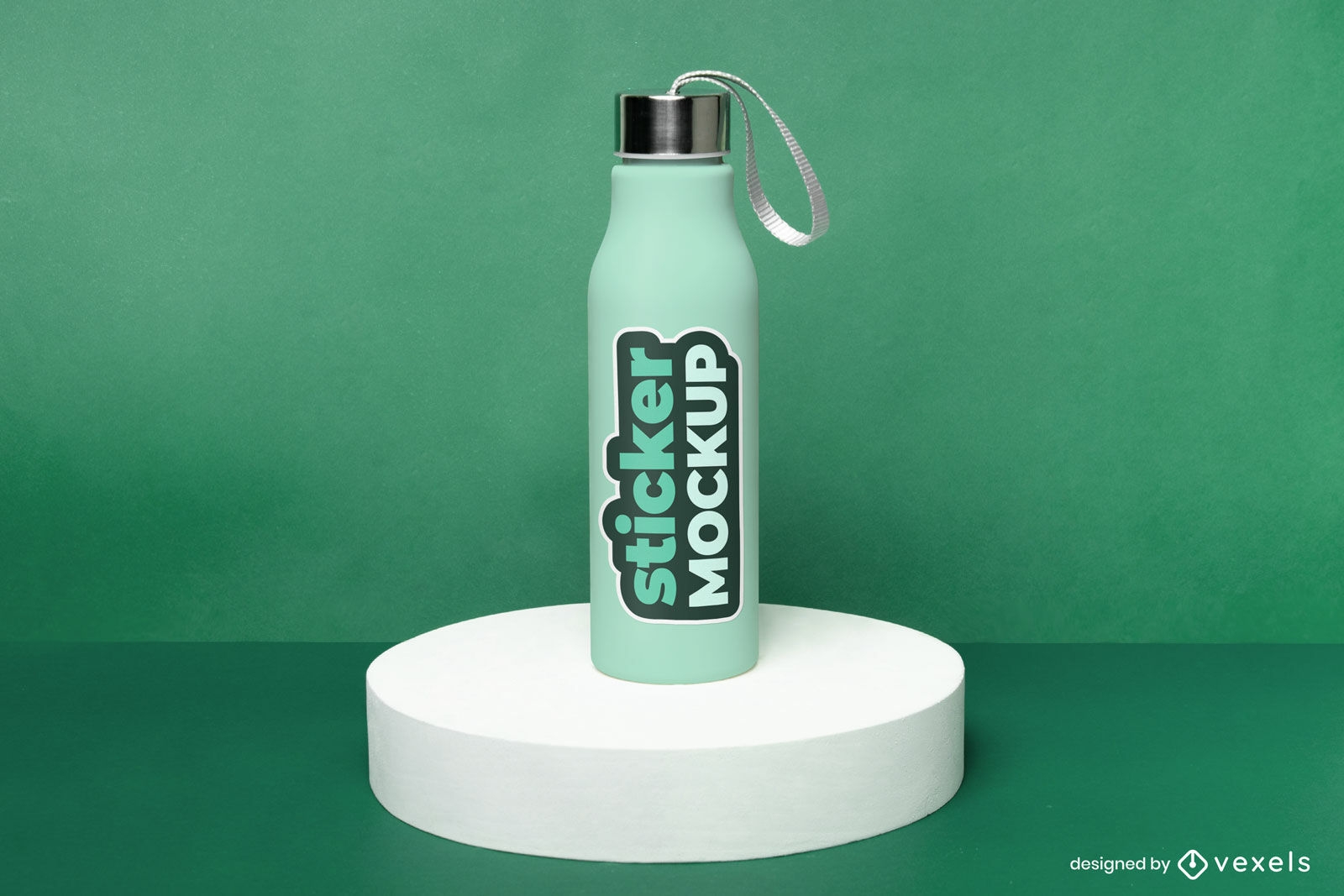 Diseño de maqueta de etiqueta de botella de agua