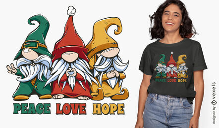 Design de camiseta de criaturas de fantasia de gnomo divertido