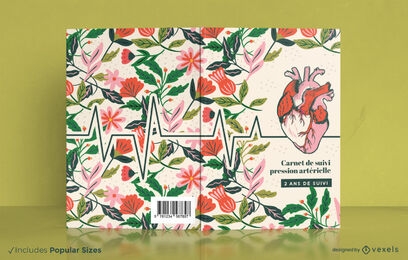 Blood pressure log book cover design