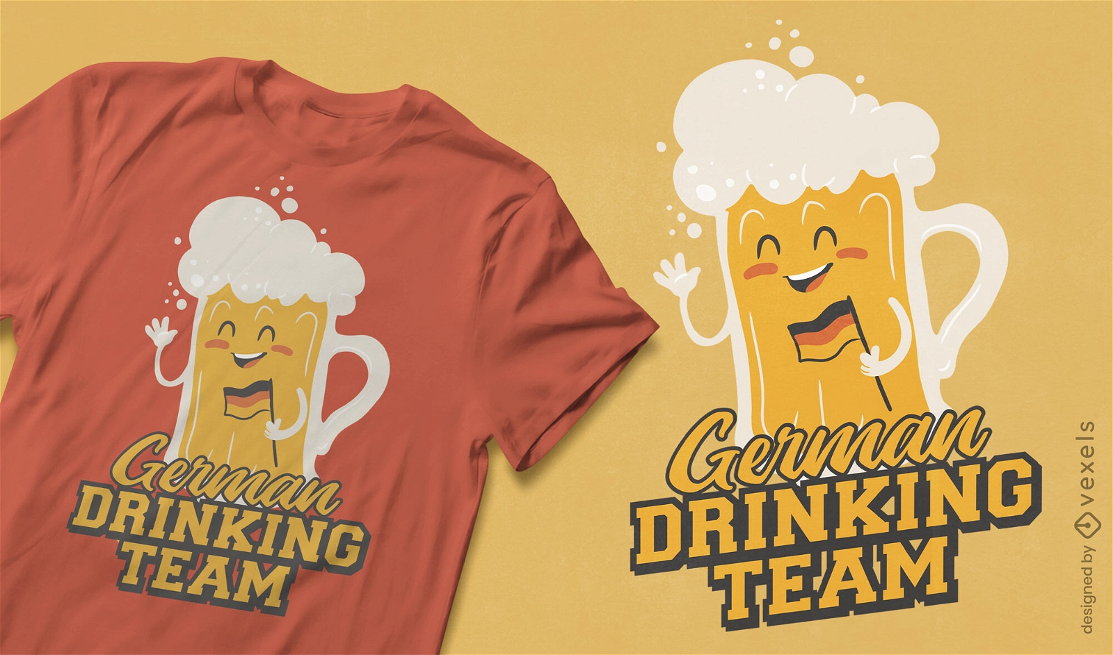Design de t-shirt de desenho animado de cerveja Oktoberfest