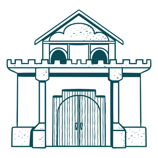 Ein majestätisches klassisches Schloss mit großen Säulen PNG-Design