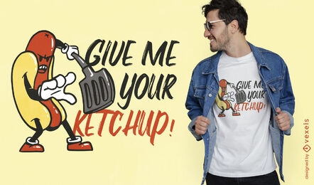 Hot dog food and spatula t-shirt design