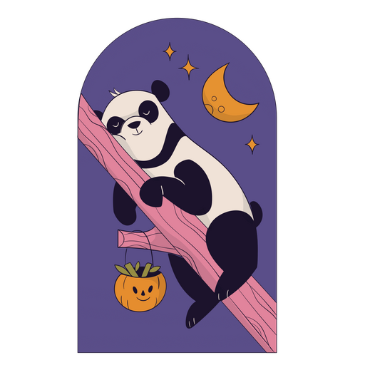 Adorable panda bear enjoying sweet treats PNG Design