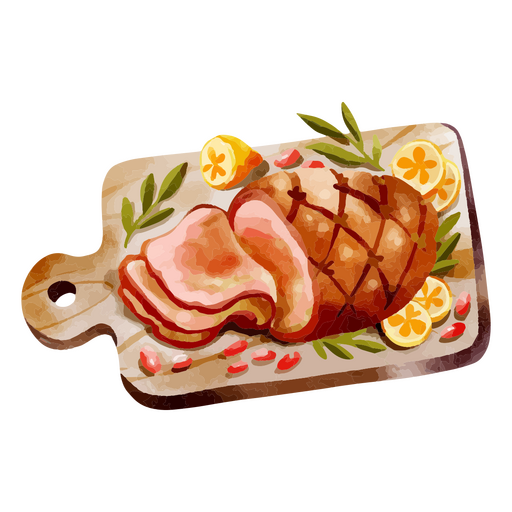 A delicious Thanksgiving dinner PNG Design
