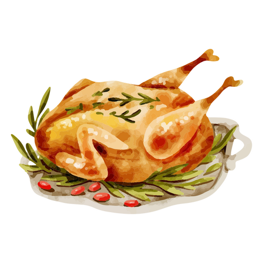 A delicious Thanksgiving turkey dinner PNG Design