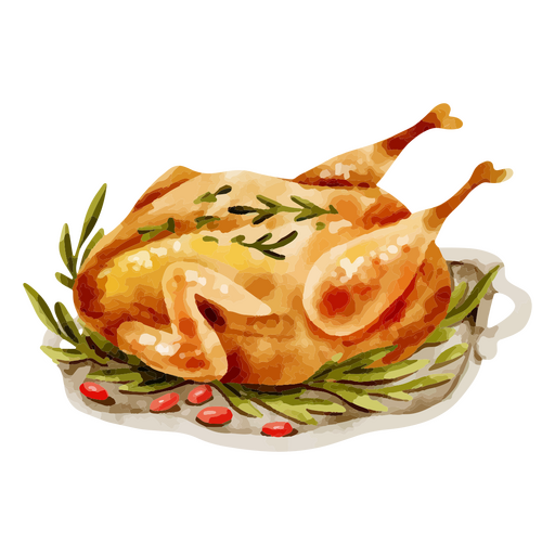 Um delicioso jantar de peru de Ação de Graças Desenho PNG