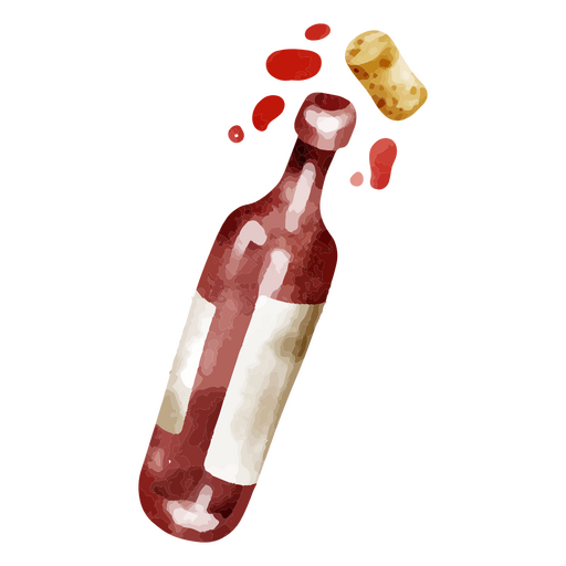 Celebrating Thanksgiving with a bottle of wine PNG Design