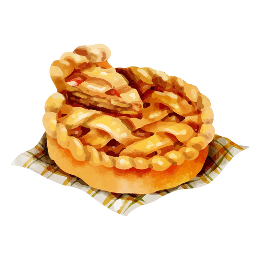 Disfrutando el Día de Acción de Gracias con un pastel de manzana Diseño PNG