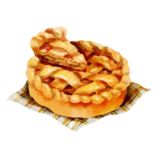 Enjoying Thanksgiving with an apple pie PNG Design