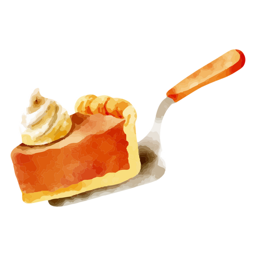 Enjoying a delicious slice of Thanksgiving pie PNG Design