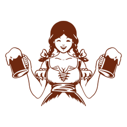 Mädchen gekleidet in traditioneller bayerischer Oktoberfest-Kleidung PNG-Design