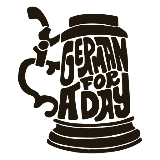 Alemão por uma mensagem do dia em um design de copo de cerveja Desenho PNG