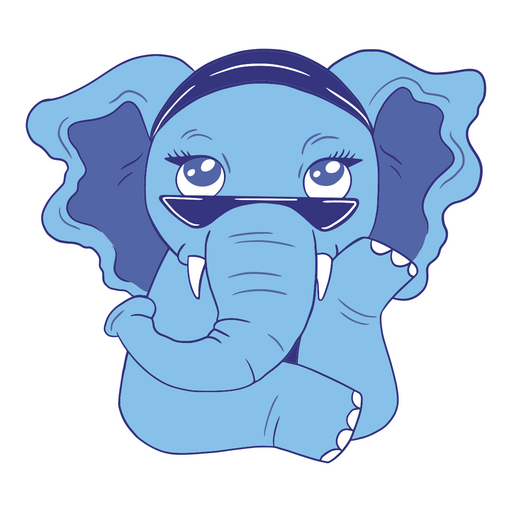 Adorable elephant sporting stylish glasses PNG Design