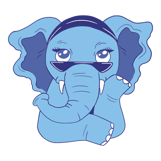 Adorável elefante ostentando óculos elegantes Desenho PNG