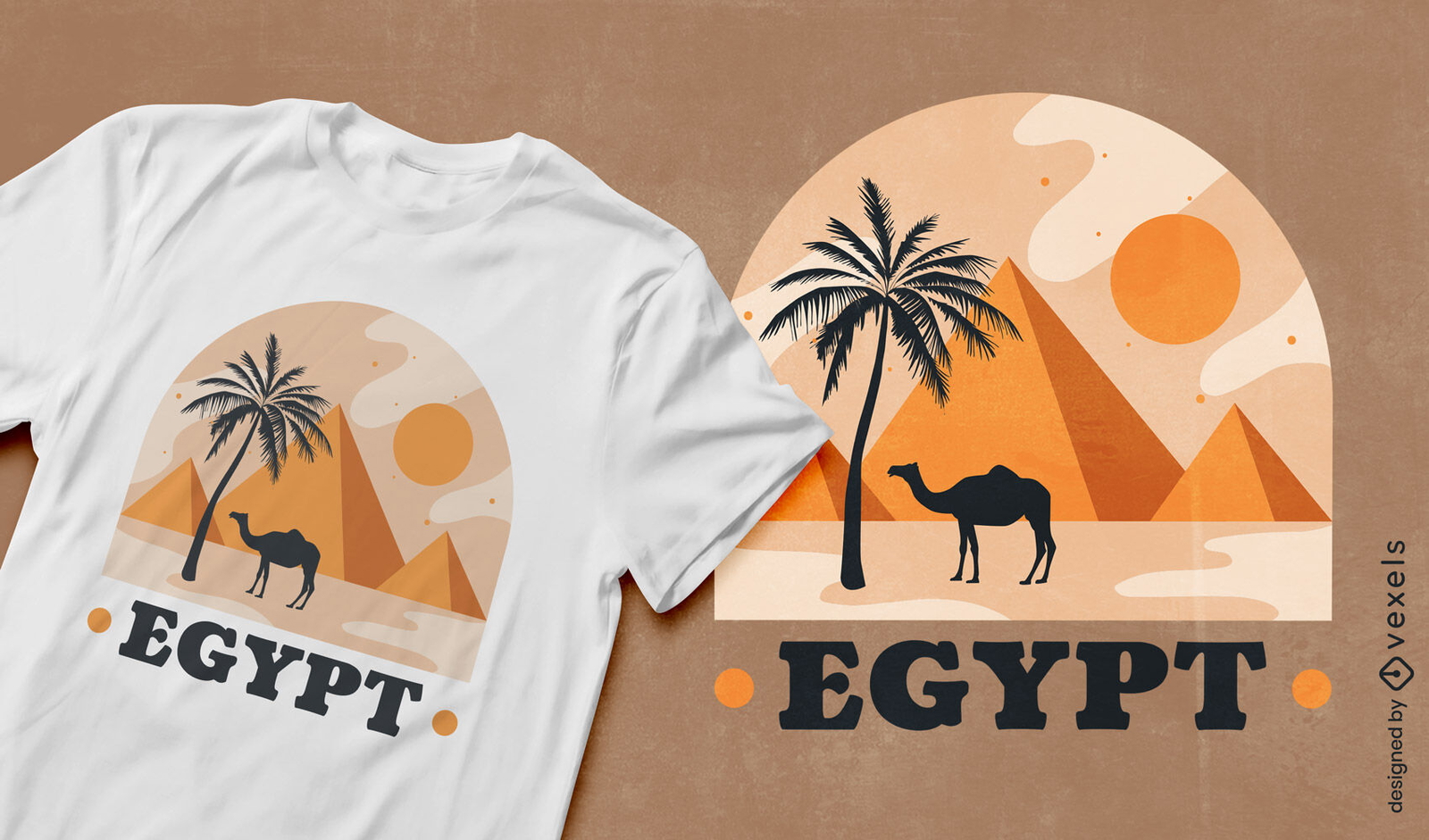 Diseño de camiseta de punto de referencia de Egipto