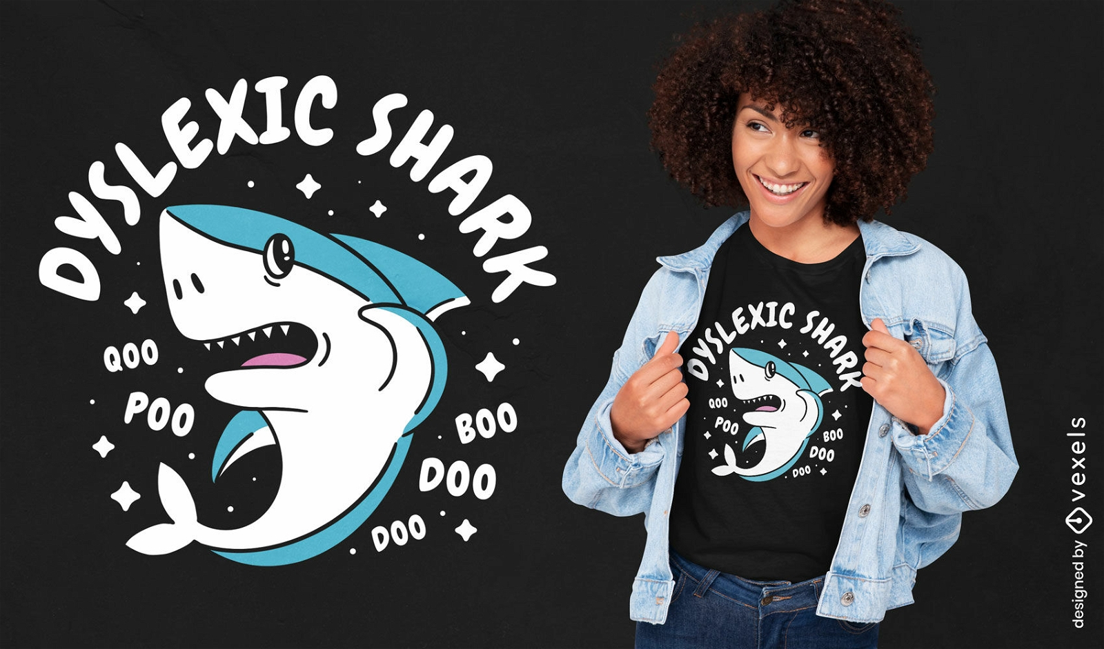 Diseño de camiseta de animal marino de tiburón confundido
