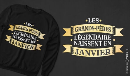 Awesome grandpas are born in January t-shirt design