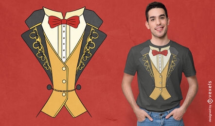 Diseño de camiseta de disfraz de maestro de ceremonias de circo.