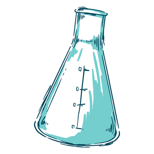 Um frasco Erlenmeyer para trabalhos científicos Desenho PNG