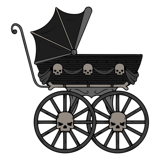 Gothic baby pushchair PNG Design