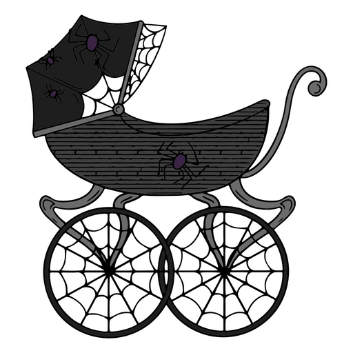 Sinister baby pushchair PNG Design