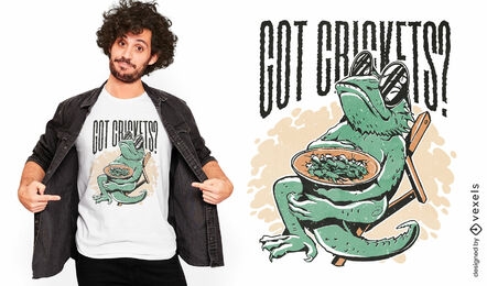 Design de t-shirt de dragão barbudo com fome engraçado
