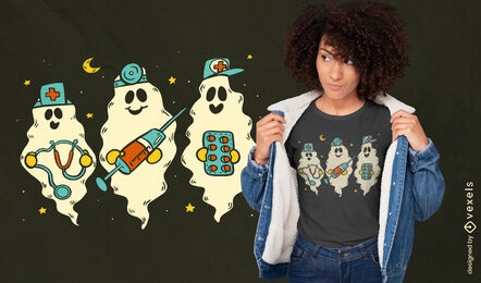 Halloween ghosts doctors t-shirt design