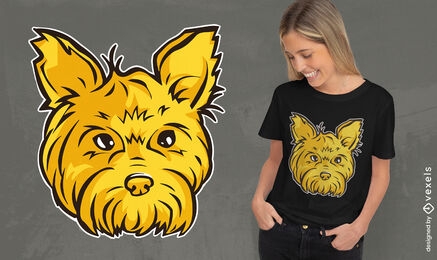 Design de t-shirt de cabeça de cão Yorkshire terrier
