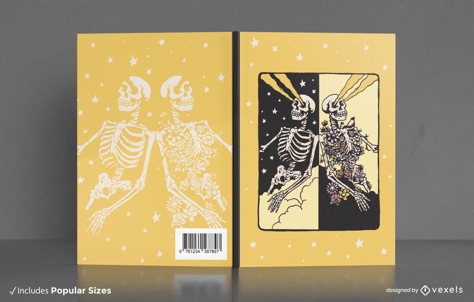 Design de capa de livro de esqueletos multiverso