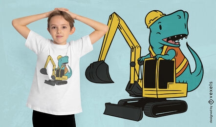 T-rex dinosaur construction worker t-shirt design