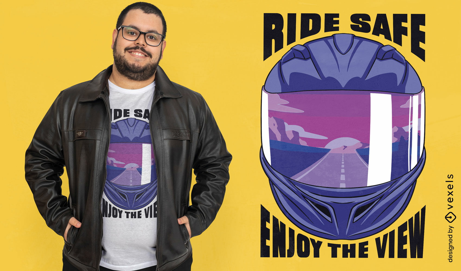 Fahren Sie sicher und genießen Sie das Biker-T-Shirt-Design