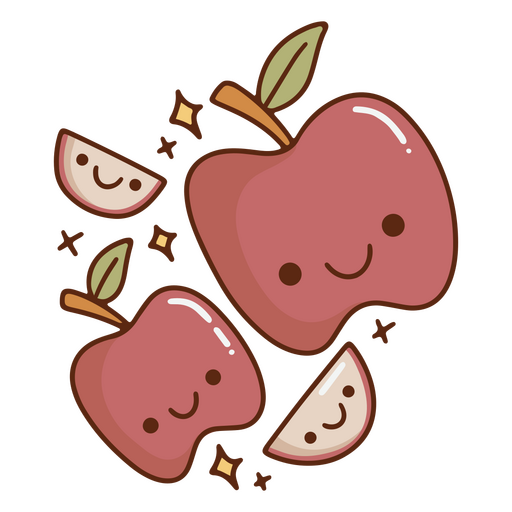 Cute dibujos animados de manzana de acción de gracias Diseño PNG