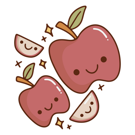 Cute Thanksgiving apple cartoon PNG Design