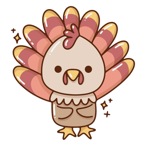 Cute dibujos animados de pavo de acción de gracias Diseño PNG