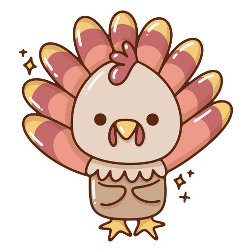 Cute Thanksgiving turkey cartoon PNG Design