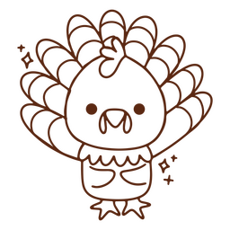 Personaje de trazo de pavo de acción de gracias Diseño PNG
