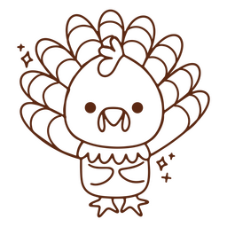 Thanksgiving turkey stroke character PNG Design Transparent PNG