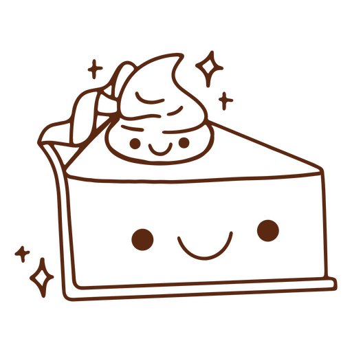 Personagem de traçado de torta de abóbora de ação de Graças Desenho PNG