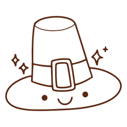 Thanksgiving hat stroke character PNG Design