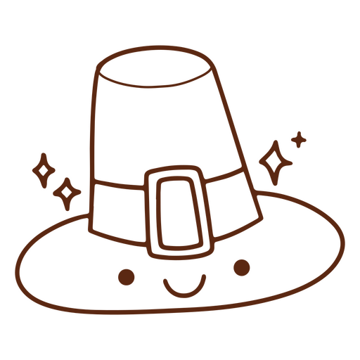 Personaje de trazo de sombrero de acción de gracias Diseño PNG