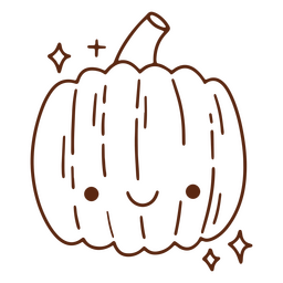 Thanksgiving pumpkin stroke character PNG Design