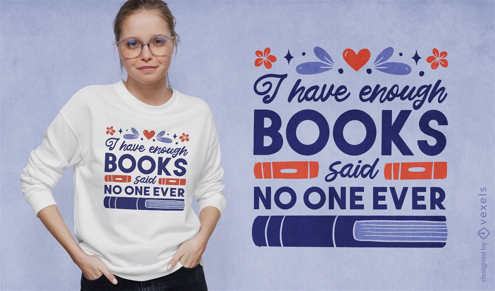 Enough books quote t-shirt design