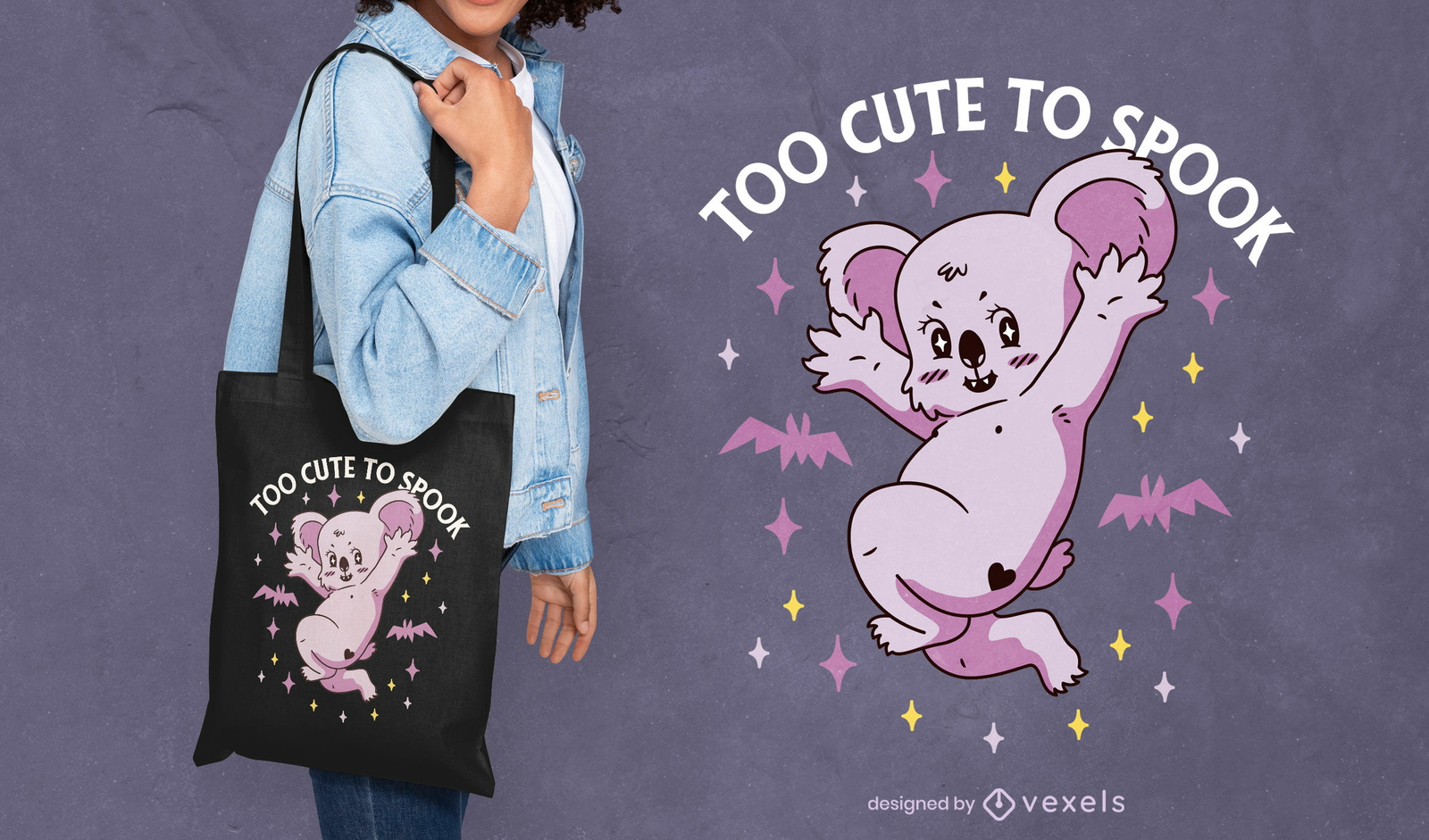 Diseño de bolso tote animal koala de Halloween