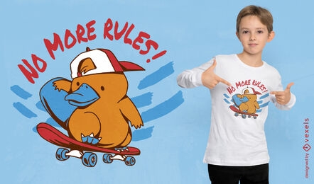 Platypus animal skateboarding t-shirt design