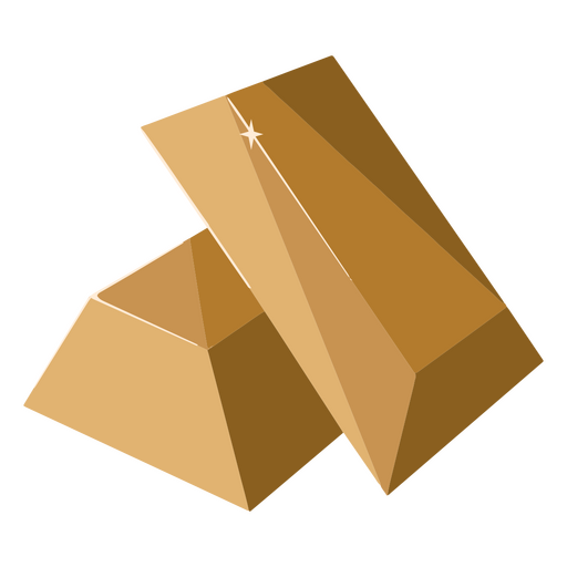 Top-quality gold ingots PNG Design